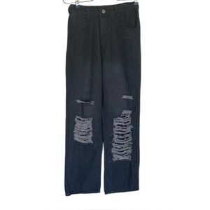 XH Fashion Jeans Women’s Size S 6 Charcoal Gray Relaxed Distressed Jeans